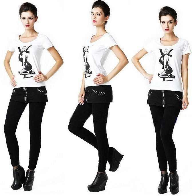 YSL short round collar T woman S-XL-251